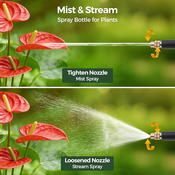 T4U 1/2 Gallon Pump Sprayer with Flexible Adjustable Nozzle PP Hand Pump Pressure Sprayer with Built-in Measuring Cup for Home Garden Plant Care and Household Cleaning Indoor &amp Outdoor Use