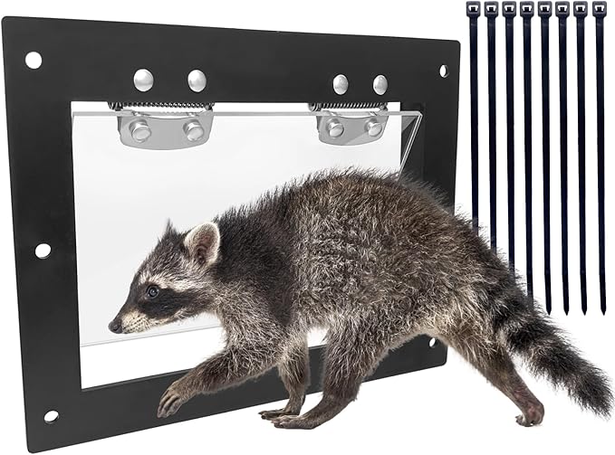 JINKEY Raccoon Excluder One Way Door Safe Removal Raccoons Trap Contactless Exclusion Device for AtticsUnder Decks &amp Chimneys Raccoon One Way Exclusion Door