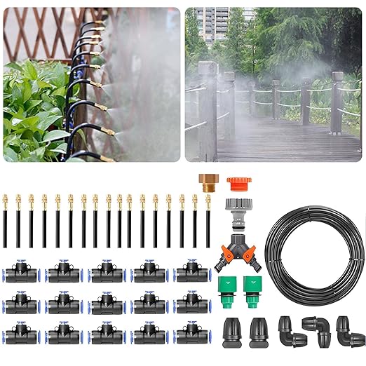 Automatic Drip Irrigation System Automatic Irrigation Equipment Set Automatic Drip Irrigation Kit Suitable for 1/2 and 3/4 Faucets Full Coverage Smart Timer 1Sec - 300 Min 40m