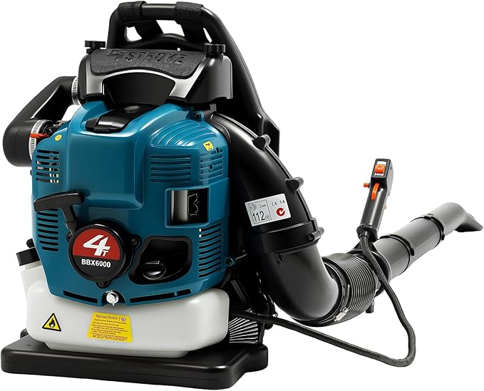 Gas Leaf Blower 75.6cc 4-Stroke Engine Backpack Leaf Blower with Cruise Control 205 MPH 750 CFM Professional Power Quiet Operation 498ft ³/s Airflow for Large Properties &amp Commercial Lawn Care