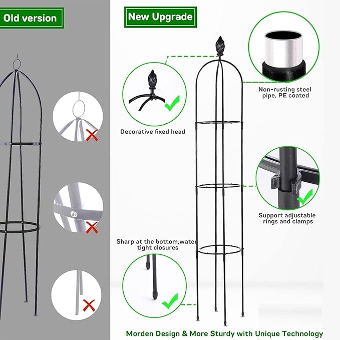 Garden Trellis for Climbing Plants Heavy Duty Strong Tubular Plant Cage Metal Garden Trellis Plant Support for Climbing Vines for Flowers Vegetable Fruits Vines SupportWhite120cm