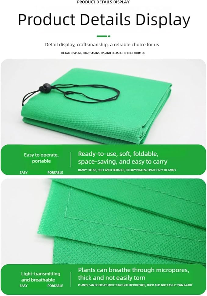 Strengthened Fabric Winter Barrier Protect Highlighting Slide Cord for Trees and Large Herbage 200x240cm White Cream Green Large Plant Security Protect