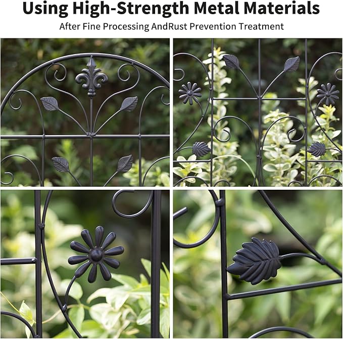 Trellis for Climbing Plants Outdoor （2 Pack 70.8x19.6-inch） Generic Metal Garden Trellis Rustproof Easy Assembly（Black）