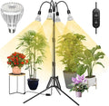 SANSI Grow Lights for Indoor Plants 128W Full Spectrum Plant Lights for Indoor Growing 35-64 inches Detachable Tripod Standing Grow Light with High PPFD No Dimmable 4 Pack of Par25 32W Bulb