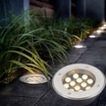 LED Landscape Lights - Outdoor Buried Lights Round Ground Lights IP67 Waterproof Recessed LED Spotlight for Deck Driveway Patio Pathway Lawn Landscape LightiBlue-3W