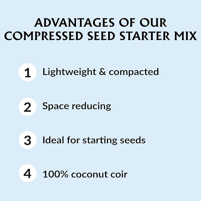 Ferry Morse Seed Starter Mix - Organic Compressed Seedling Soil Mix - 24 Pack/48 Qt - Coco Coir
