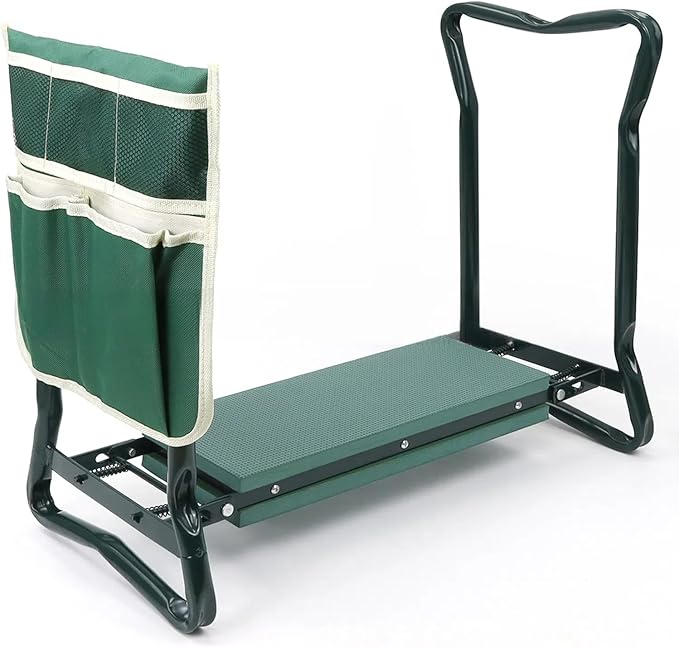Garden Kneeler Seat with Tool Pouch Foldable Kneeling Pad Non-Slip