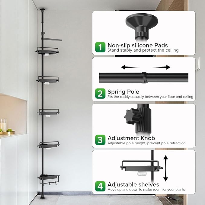SANSI LED Grow Lights for Indoor Plants with Rust-Proof 5-Layer Plant Shelf 54-108 Telescopic Rod &amp 4 8 12 Hrs Timer Auto On/Off 20W Full Spectrum Ideal for Indoor Gardening and Plant Growth