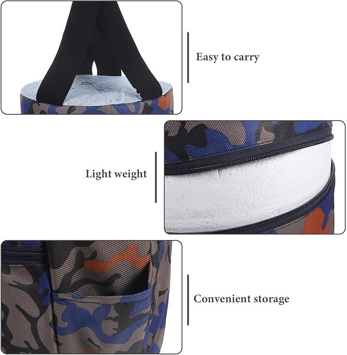 GANAZONO Portable Gardening Foam Stool with Pocket 25cm High Lightweight Wearable Work Seat for Seniors Fishing Camping Weeding Outdoor Use Random Style