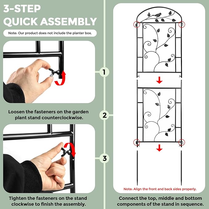 Garden Trellis for Climbing Plants 4 Pack 71x20 in Metal Lattice Panel with Black Coating Tall Climbing Support for Rose Vines Clematis Flowers Vegetables Fruits - Plant Trellis Outdoor