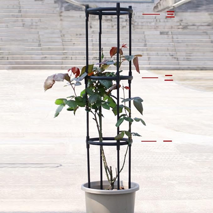 Garden Obelisk Trellis Tower Obelisk Garden Trellis Metal Plant Flower Trellises for Climbing Plants Outdoor Lightweight Plant Tower for Clematis Vine Support Outdoor Indoor(Black)