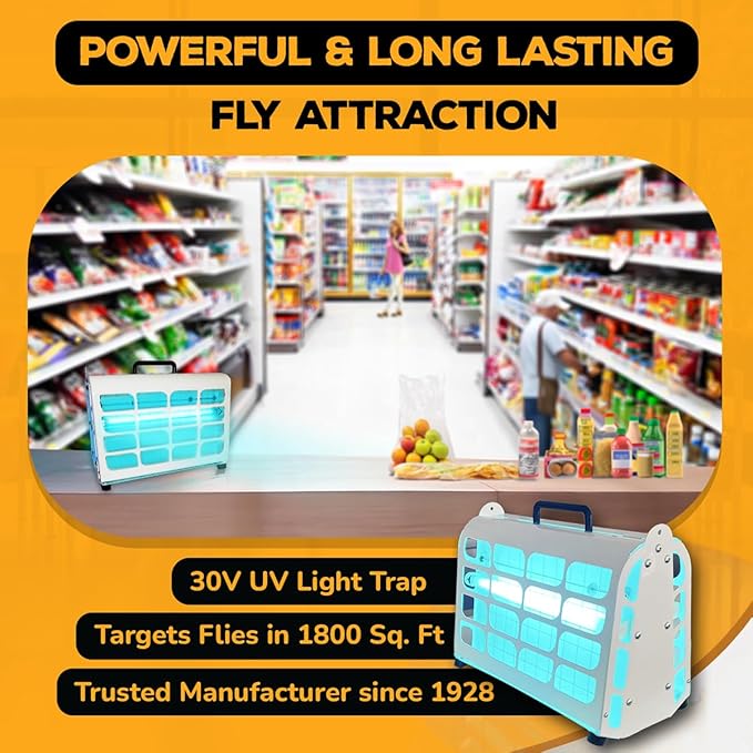 Gardner ATMX-30 Indoor Fly Trap for Restaurants Garages Commercial &amp Industrial Use - Portable Insect Control for Capturing Flies Moths Gnats Mosquitos and Other Flying Insects - Made in USA