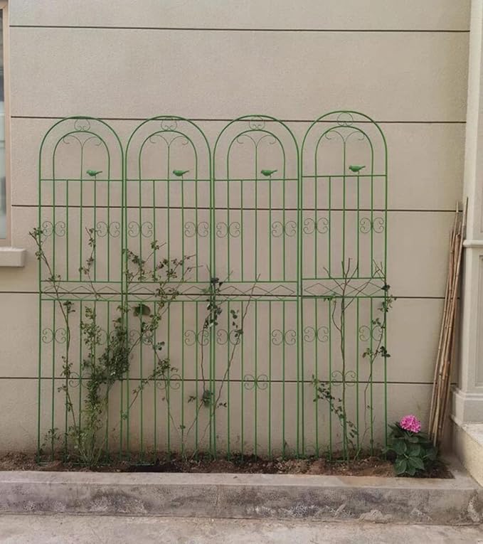 5.9/6.5/7.2ft Iron Garden Trellis Rustproof Sturdy Trellis for Patio Lawn Yard Backyard Wall Brackets(Color:GreenSize:220cm(7.2ft))
