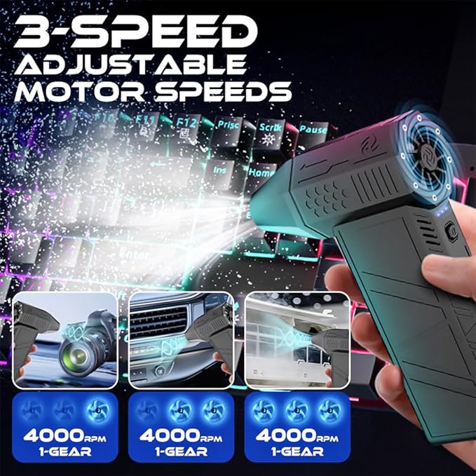 1500w Thermal Blower 2026 Upgrade Portable Snow Blower for Car Electric Windshield Antifreeze Blowe -3 Gear Adjustable Strong Airflow for Drying/Dust Removal/Cleaning (2PCS)
