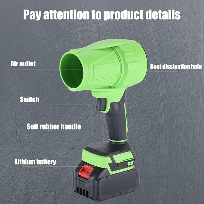 Brushless Leaf Blower Cordless with Battery: 55000RPM 850CFM Electric Leaf Blower with 2PCS 48V Batteries - Portable Handheld blowers for Lawn Care Patio Cleaning Green