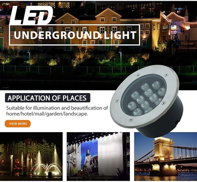 Ground Landscape Lights - LED Outdoor Spotlight Floodlight - IP67 Waterproof Recessed Lamp Lighting for Garden Yard Construction CE ROHS FCC Certificate(White6W(12v))