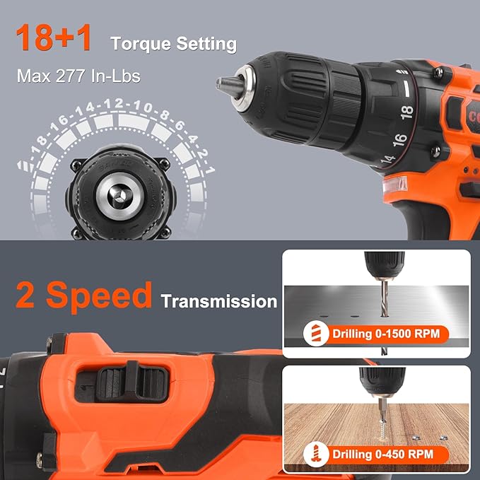 COMOWARE 12V Cordless Drill Set 169Pcs Hand Tool Set with Cordless Drill Driver Complete Repair Tool Kit for Men Storage Bag Ideal for Office Garden Dorm and DIY Project