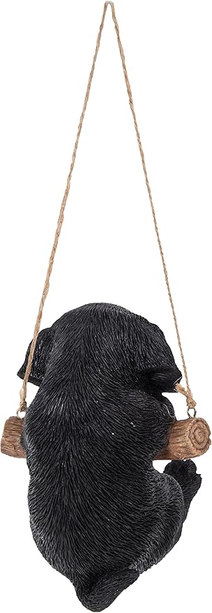 Hi-Line Gift Ltd Hanging Black Lab Puppy Resin Statue Realistic Animal 4.2 x 4 x 5 inches Home &amp Garden Decor Gift for Dog Lovers