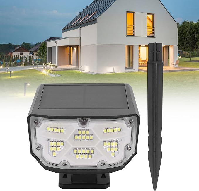 Topyond IPX7 Waterproof Solar Landscape Spot Light with 4 Brightness Settings for Outdoor Patio