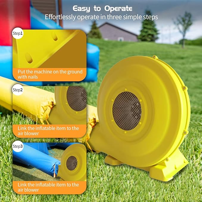 Inflatable Blower1200W 1.5 HP Inflatable Bouncer BlowerAir Blower for InflatablesCommercial Bounce House Blower for Bounce HouseBouncy Castle Jumper Water SlideInflatable Arch