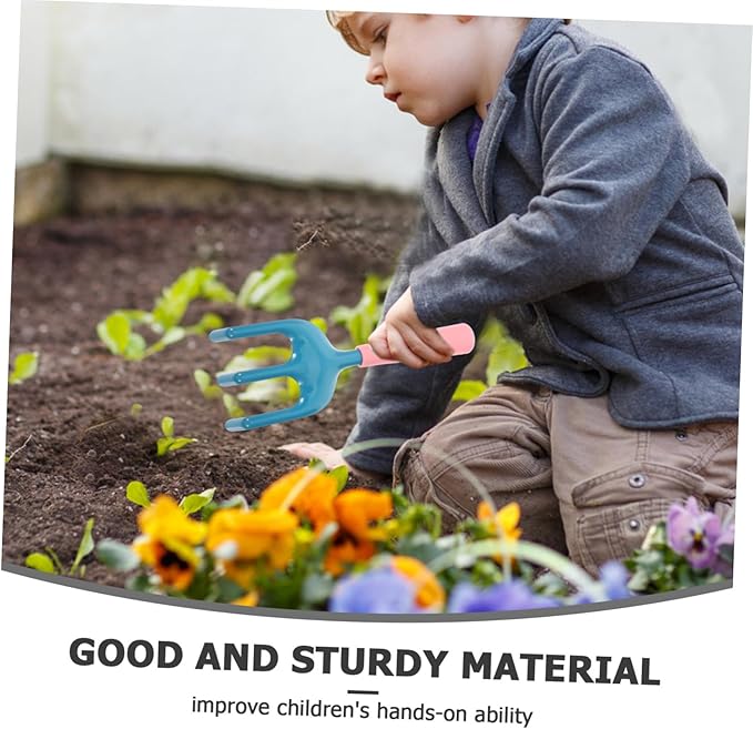 SUPVOX Miniature Kids Garden Tool Set Shovel Rake Trowel Watering Can Gloves Sprinkler and Apron Promotes Imagination Nature Exploration