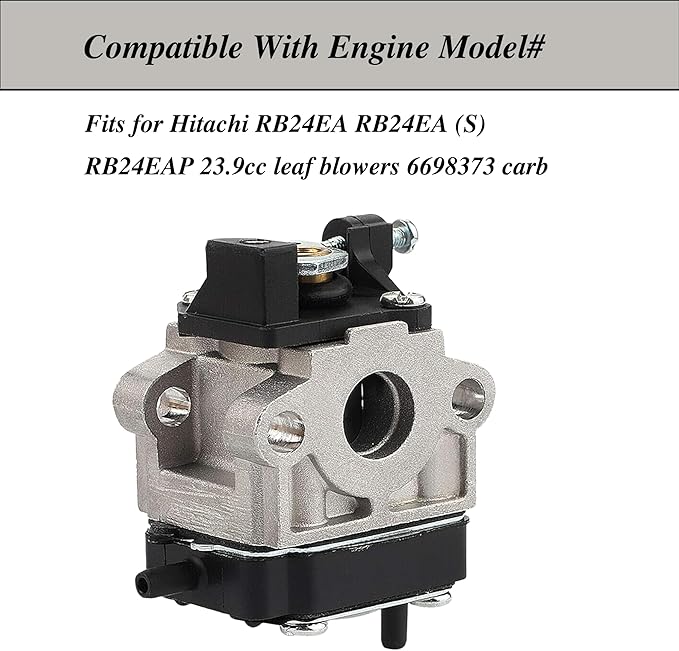 Carburetor Compatible for Hitachi RB24EA RB24EA (S) RB24EAP 23.9cc Leaf Blowers 6698373 Carb with Air Filter Fuel Line Kit