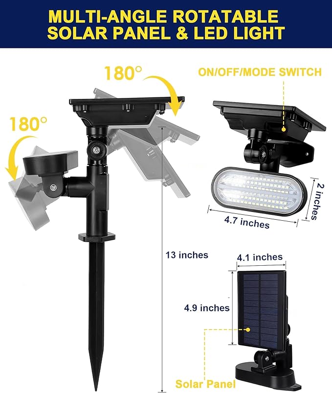 Solar Spotlights Outdoor Waterproof Color Changing Halloween Lights Auto On/Off Solar Spot Lights for Outside Multicolor 4 Pack