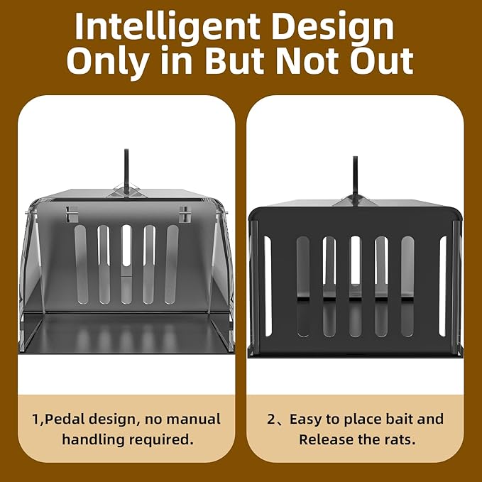 Humane Rat Trap Live Animal Trap Outdoor &amp Indoor Use Reusable Automatic Continuous Visible Mouse Traps Cage Small Rodent Trap for Mice Rats Chipmunks Easy Live Catch &amp Release