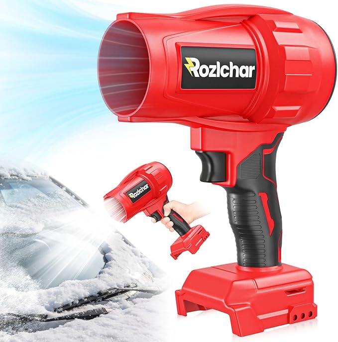 Rozlchar Cordless Leaf Blower Compatible for Milwaukee 18V Batteries(No Battery) Variable Speed Handheld Turbo Blower with Brushless Motor Portable Dust/Snow Cleaner for Lawn Patio