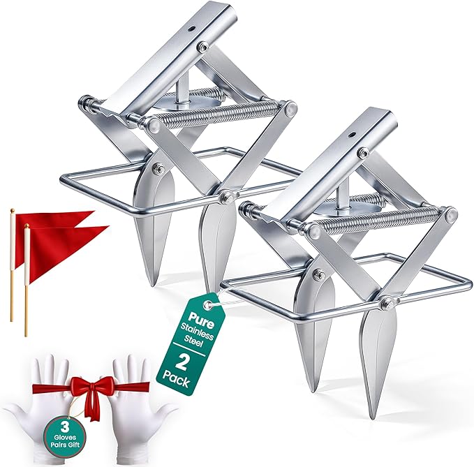 2 PCs Mole Traps Scissors Reusable Silver Galvanized Steel Scissor Trap for Outdoor Lawn Use &amp Garden Easy to Use Design Ensures Quick Capture of Moles Gophers