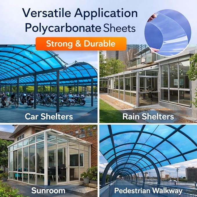Polycarbonate Greenhouse Panels Clear Polycarbonate Sheets Outdoor Awning Covers for DIY All Weather Outdoor Garden and Greenhouse Covering Glass Replacement(Brown1.8x2m/6x6.6ft)