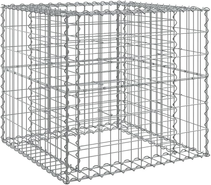 Gabion Basket SilverGardening AccessoriesModern DesignBackyard Raised BedsPatio Raised BedsHerb PlantersFreestanding Plantersfor BalconiesDecksPatioVerandas27.6x27.6x25.6 Galvanized Iron
