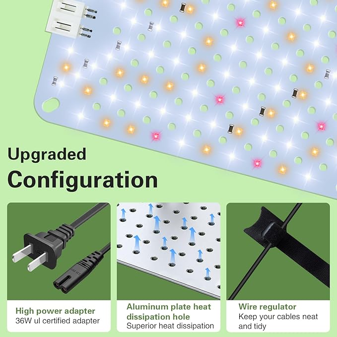 100W Ultra-Thin Panel Full Spectrum Grow Lights 1536 LEDs Growing Light for Indoor Plants with Daisy Chain Function Grow Lights for Seed Starting with 4/8/12/16/20H Auto On/Off Timer (8pcs)
