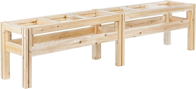 Greenes Fence Six Bucket Elevated Cedar Wood Garden Frame 84 in. x 16 in. x 20 in. - Made in USA with North American Cedar