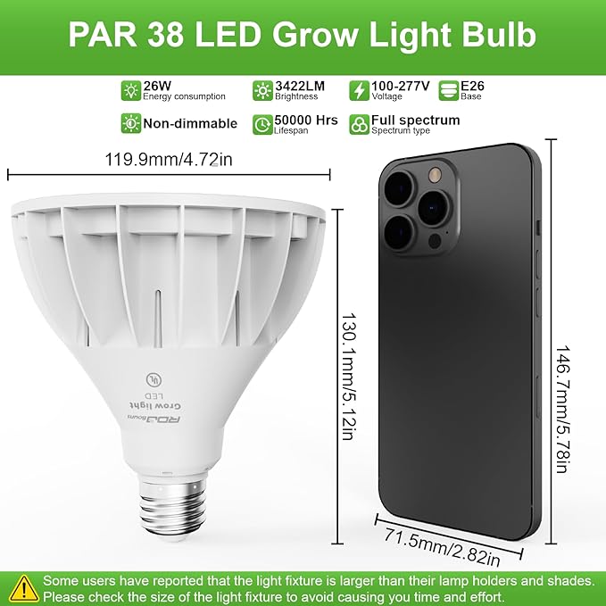RDJ Bouns Hanging Grow Lights for Indoor Plants 26W Full Spectrum 4H/8H/12H Timer Switch 16.4FT Power Cord Plug in Pendant Grow Light with Adjustable Pulley for Plants Gifts for Gardening Lovers