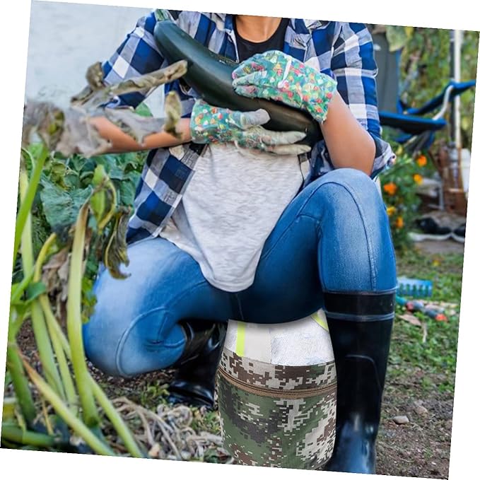 Kisangel Portable Small Farming Foam Stool with 25cm Height and Pocket Outdoor Garden and Camping Seat for Gardening and Field Work Lightweight Reusable Kneeling Stool Random Style