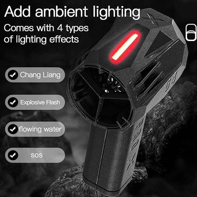 Pro X64 Car Violent Blower 750W Je t Mini Turbo Fan 1500g Thrust 350km / h Wind Speed 64mm Violent Turbo Fan with SOS Light 16000Mah Cordless Leaf Blower for Lawn Snow Blower