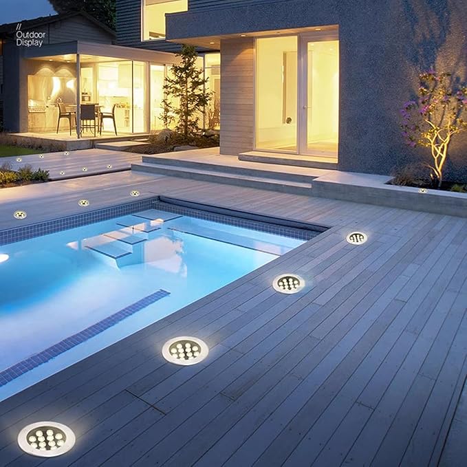 Outdoor Underground Light Recessed Ground Light IP66 Waterproof LED Buried Lights AC85-265V Spotlight for Garden Sidewalk Stair Pathway Walkway Yard Landscape Lighting