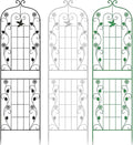 6.1x1.6ft Wrought Iron Metal Garden Trellis for Climbing Plants Indoor/Outdoor Rust Proof Potted Plant Support Weather-Proof Cucumber Fence(White3pcs X 50X185cm)