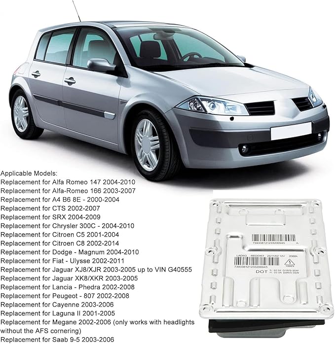 O-NEX Xenon D1S 35W HID Headlight Ballast 89030469 LAD5G 12-Pin Factory OEM Direct Replacement Control Unit Module Fits for Audi Cadillac Jaguar Porsch Saab