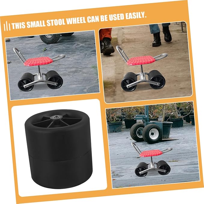 BESPORTBLE 2pcs Rolling Garden Stool Wheels for Gardening Seat Accessory and Stable Design for Farm Work and Outdoor Use