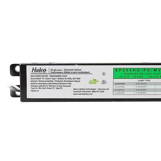 Halco EP254HO/PS/MV/MC Fluorescent Ballast 2-Lamp 54W T5/HO F54T5HO 120/277V
