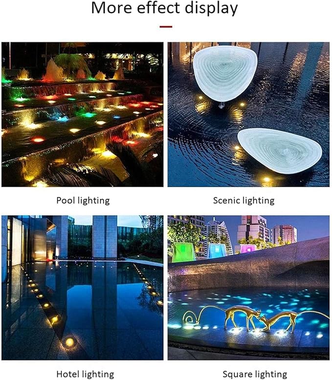 4PCS 1W Ground LED Landscape Lights Outdoor Buried Lights IP67 Waterproof Underground Buried Lamp Outdoor LED Ground Spotlight for Driveway Deck Step Lighting Decoration (Yellow 1w (24V)) (Cold