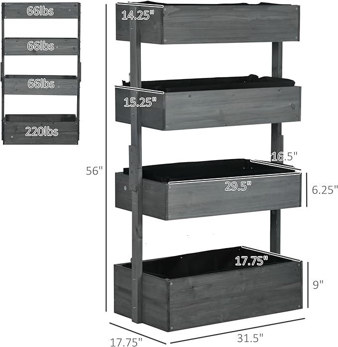 4-Tier Raised Garden Bed with Adjustable Angles