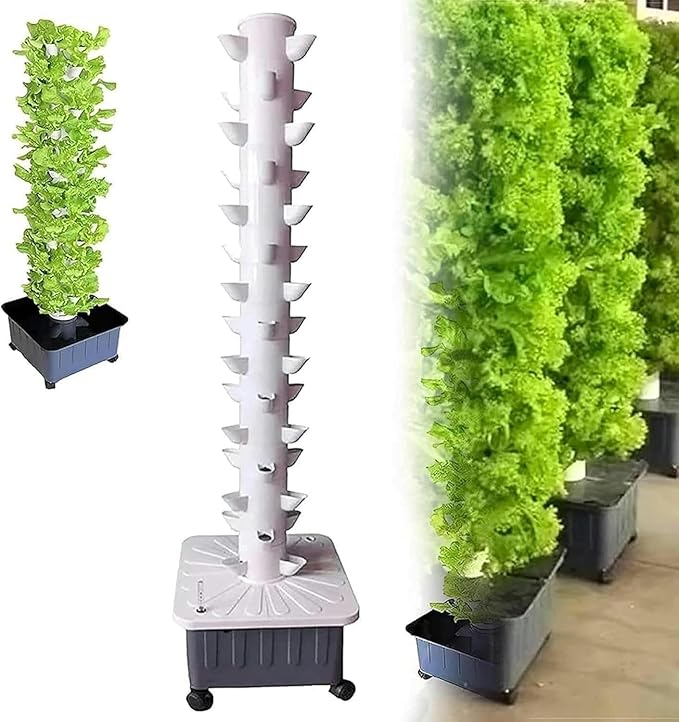 Hydroponic Kits 45-Hole Hydroponic Growing Systems Indoor Growing Systems Vertical Growing Towers for Herbaceous Plants Fruits and Vegetables Beginner Hydroponics System