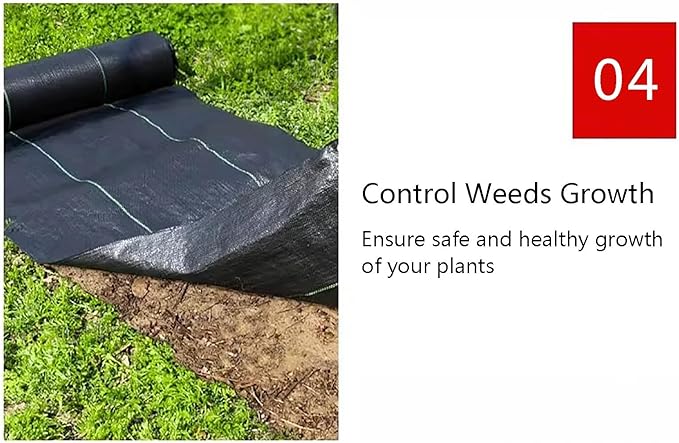 Weed Control Membrane Breathable Weed Barrier Fabric Porous Weed Membrane Trimmable Weed Barrier Perfect for Gardens Patios Flower Beds Landscaping(1.5 * 100m)