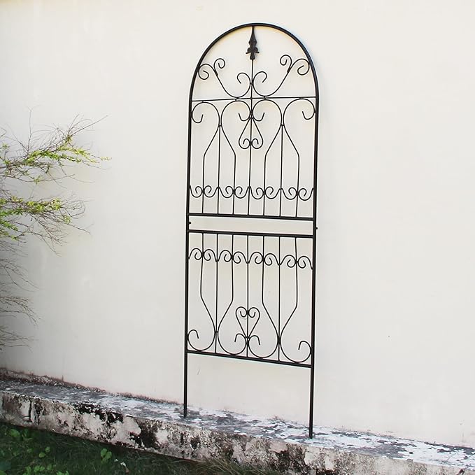 Trellis for Climbing Plants 59 H x 22 W Metal Unique Design Decorative Garden Structure Weather-Resistant Trellises Outdoor Decor Flowers Roses Vine Ivy Clematis 1 Pack