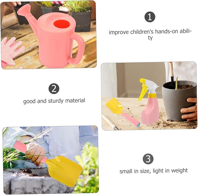 BESPORTBLE 1set Boys and Girls Gardening Tools Set Apron Gloves Rake Shovel Watering Can and Tote Bag Garden Tool Kit for Outdoor Fun and Learning