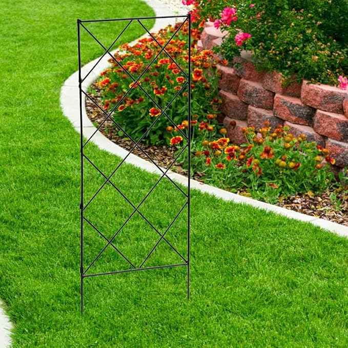 Wire Lattice Diamond Grid Climbing Trellis Garden Climbing Decorative Trellis Panels Fences Flower Support Frame Sturdy Plant Decor Home Gardening Supplies Climbing Frame