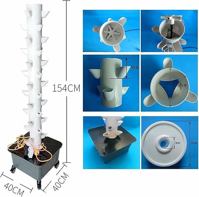 45 Holes Hydroponics Growing System Indoor Smart Garden Kit with Water Pump Vertical Farming Garden Planter for Herbs Vegetables and Fruits-*